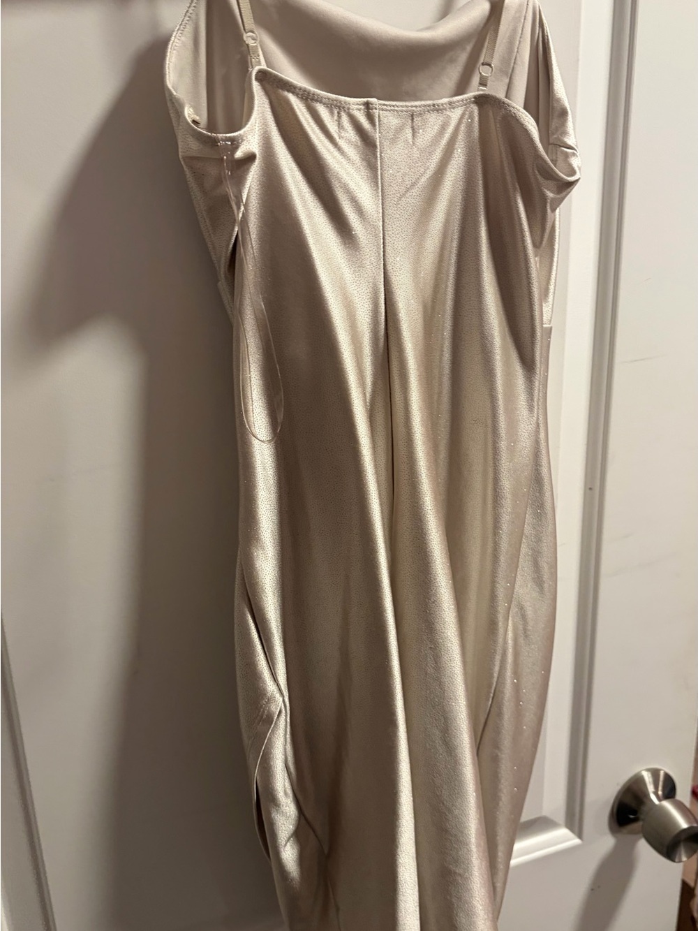 Sleeveless Satin Slip Dress in Champagne